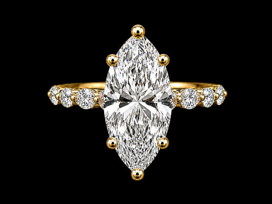 14K Yellow Gold Marquise Lab Diamond Engagement Ring – 2.99 CTW (Copy) Angelica Jewellers