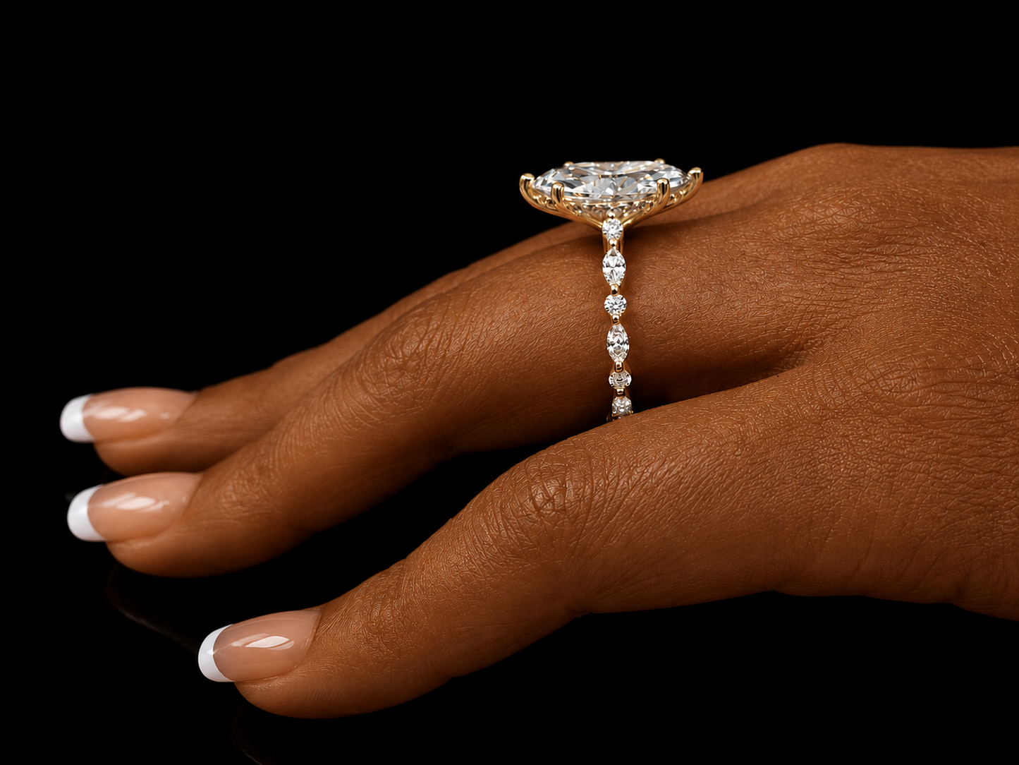 14K Yellow Gold Marquise Lab Diamond Engagement Ring – 2.99 CTW (Copy) Angelica Jewellers