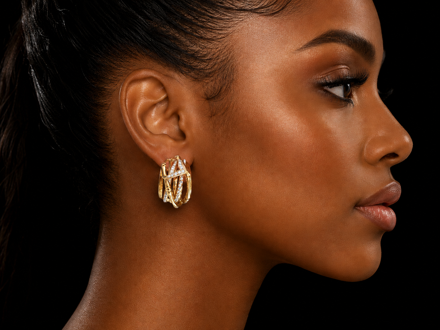 14KT Yellow Gold Inside-Out Diamond Hoop Earrings – 0.33 CT (Copy) superbell