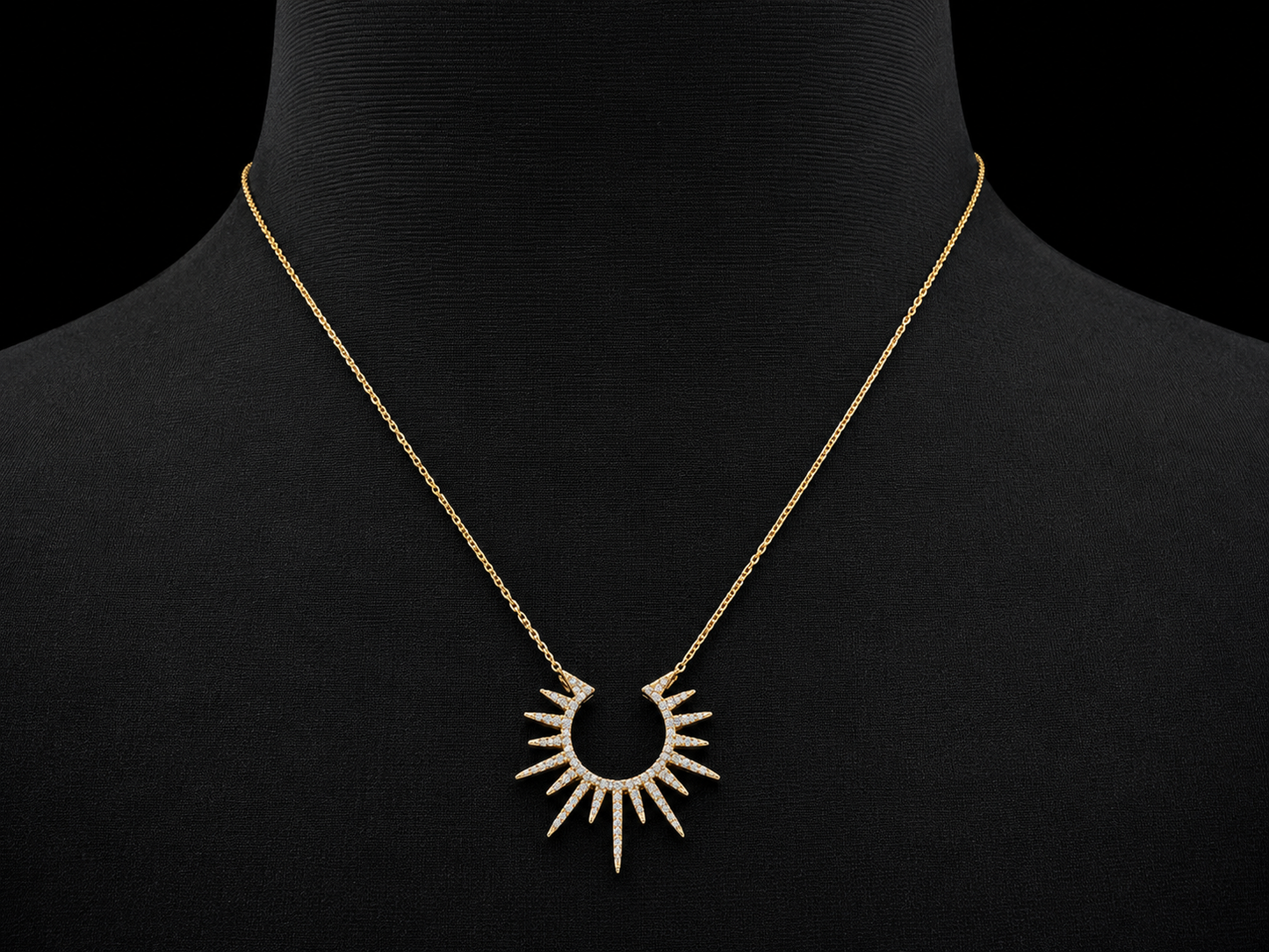 14K Rose Gold Diamond Sunburst Necklace – 0.31 CTW Natural Diamonds | SI Clarity, G-H Color Angelica Jewellers