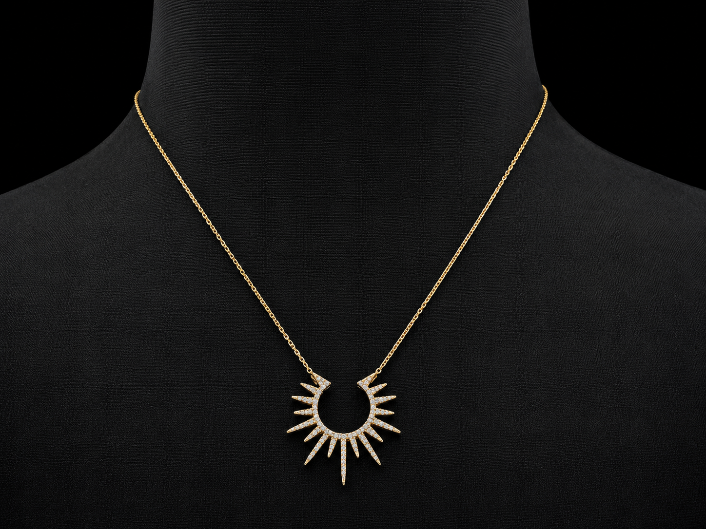 14K Rose Gold Diamond Sunburst Necklace – 0.31 CTW Natural Diamonds | SI Clarity, G-H Color Angelica Jewellers