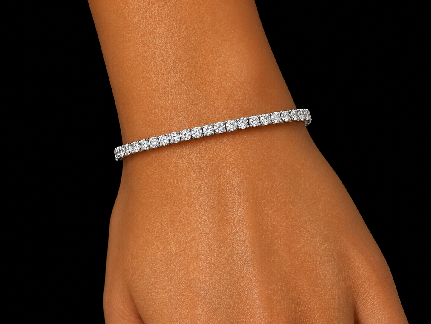 14K White Gold Lab-Grown Diamond Tennis Bracelet – 6.27 CTW VS/VVS DEF – 3.3 mm | 7.5" Angelica Jewellers