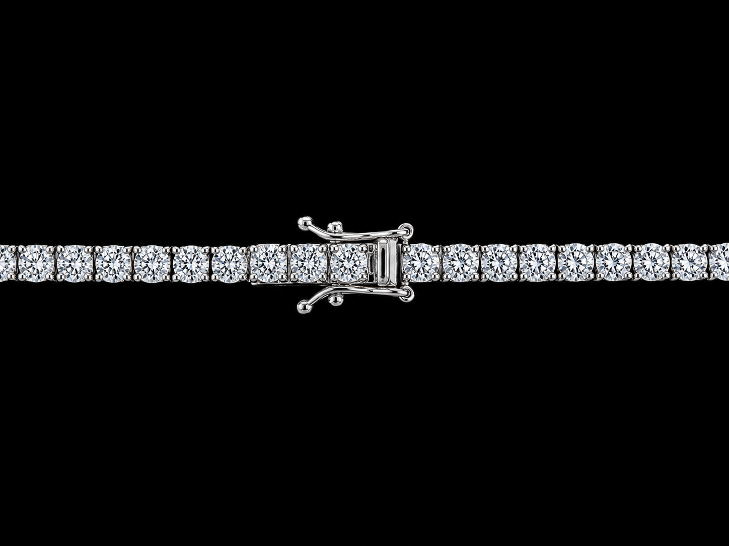 14K White Gold Lab-Grown Diamond Tennis Bracelet – 6.27 CTW VS/VVS DEF – 3.3 mm | 7.5" Angelica Jewellers