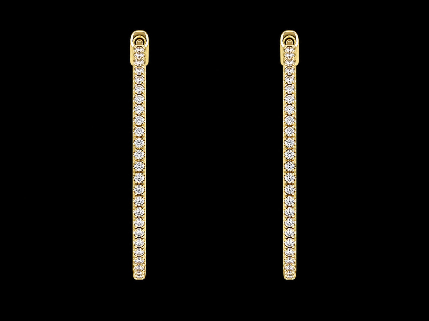 14KT Rose Gold Dangling Diamond Earrings – 0.27 CT Total SI/VS F-G Natural Diamonds, Pavé Diamond Stations, 78mm (Copy) superbell