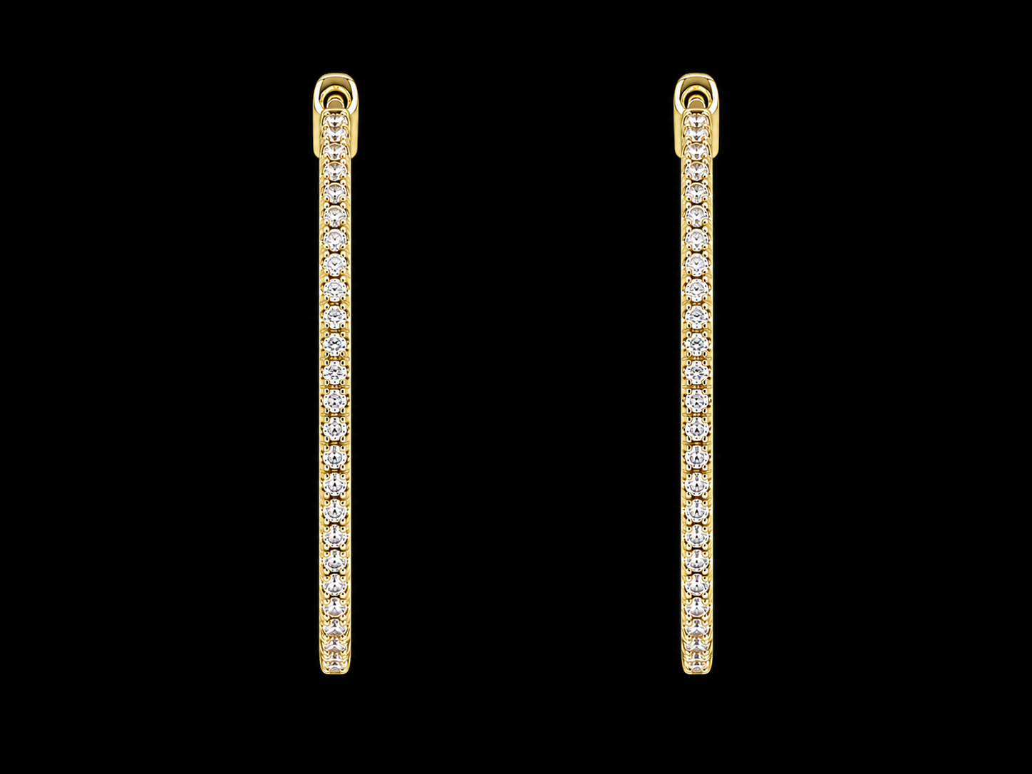 14KT Rose Gold Dangling Diamond Earrings – 0.27 CT Total SI/VS F-G Natural Diamonds, Pavé Diamond Stations, 78mm (Copy) superbell