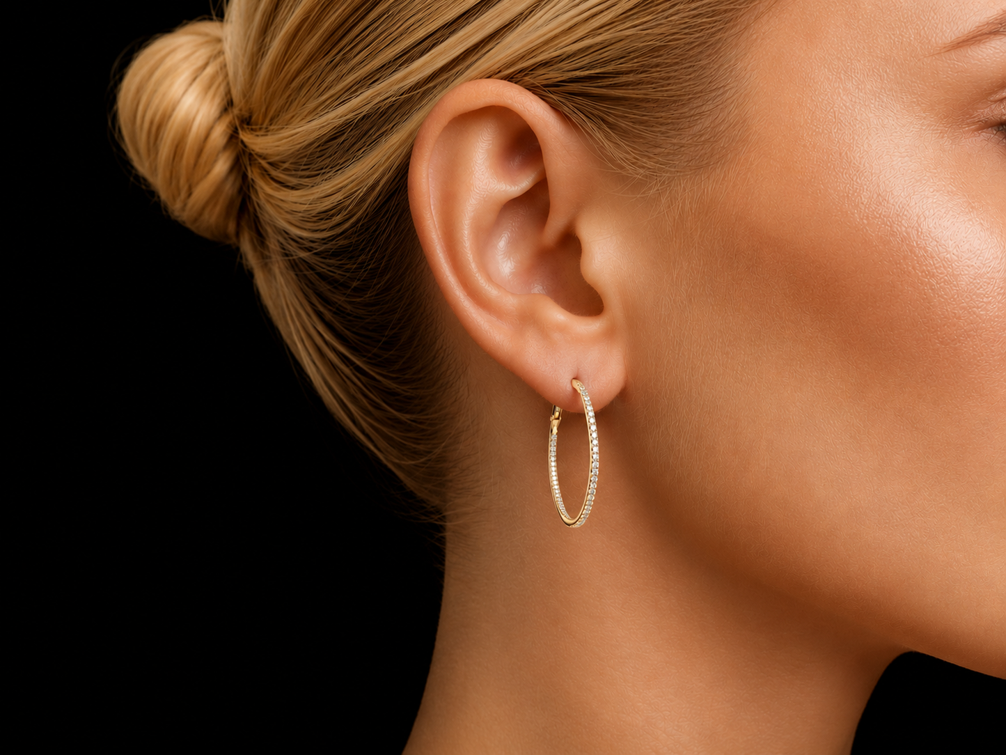 14KT Rose Gold Dangling Diamond Earrings – 0.27 CT Total SI/VS F-G Natural Diamonds, Pavé Diamond Stations, 78mm (Copy) superbell