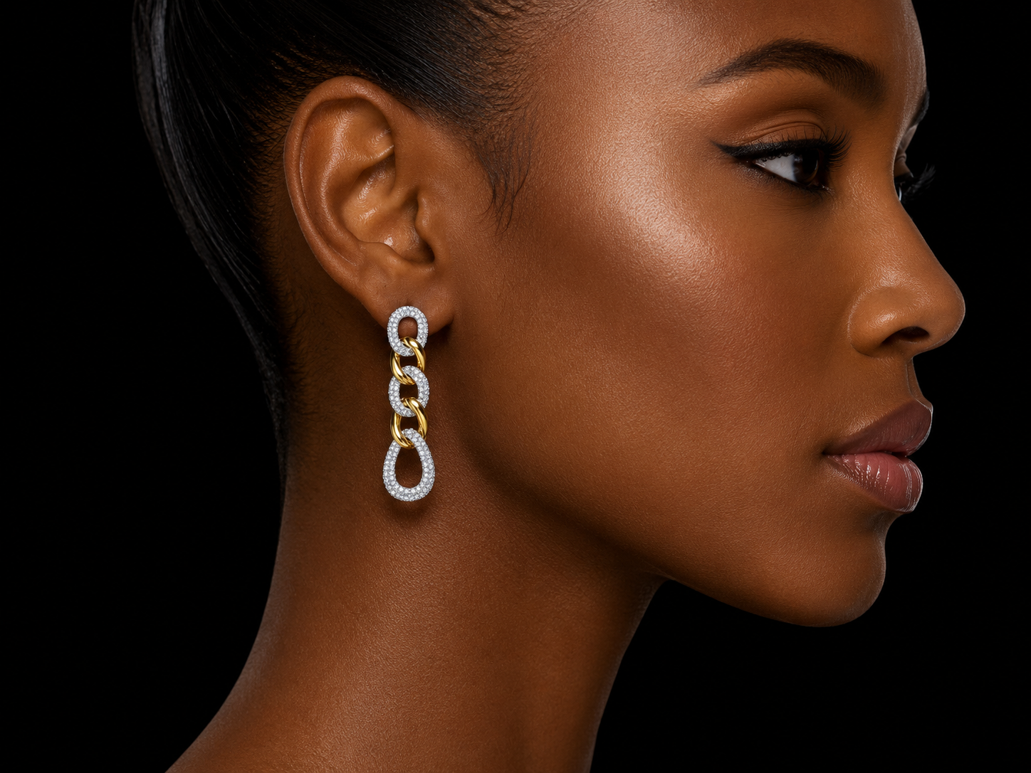14KT Rose Gold Dangling Diamond Earrings – 0.27 CT Total SI/VS F-G Natural Diamonds, Pavé Diamond Stations, 78mm (Copy) (Copy) superbell