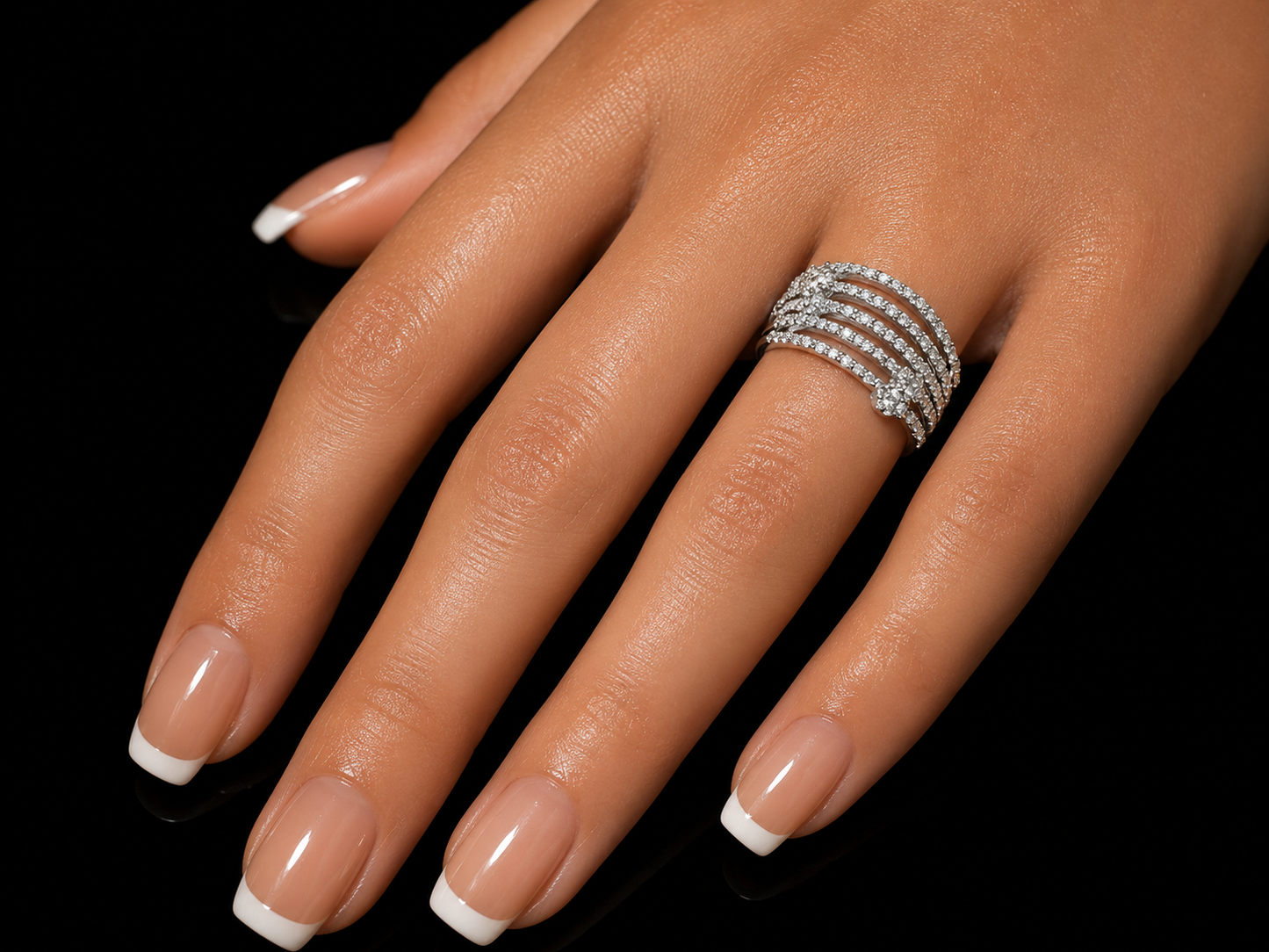 18K White Gold Diamond Butterfly Ring