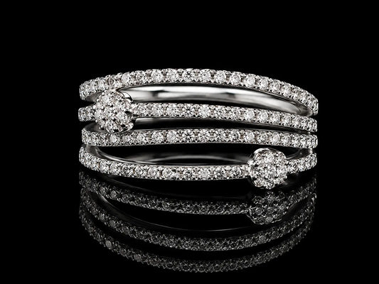 18K White Gold Diamond Butterfly Ring Angelica Jewellers