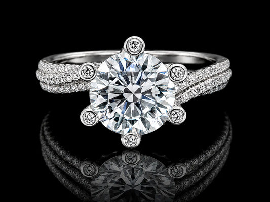18K White Gold White Topaz Twist Engagement Ring Angelica Jewellers