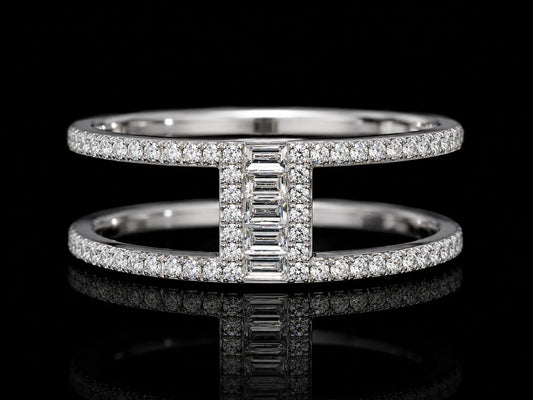14K White Gold Open Band Diamond Ring Angelica Jewellers