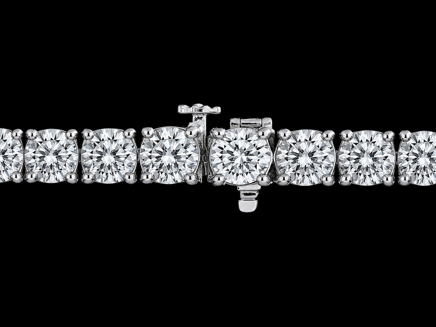 14K White Gold 18.48 CTW  Diamond Tennis Bracelet – 8.5 Inches Angelica Jewellers