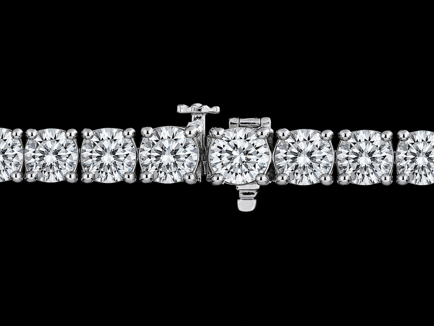 14K White Gold 18.48 CTW  Diamond Tennis Bracelet – 8.5 Inches Angelica Jewellers