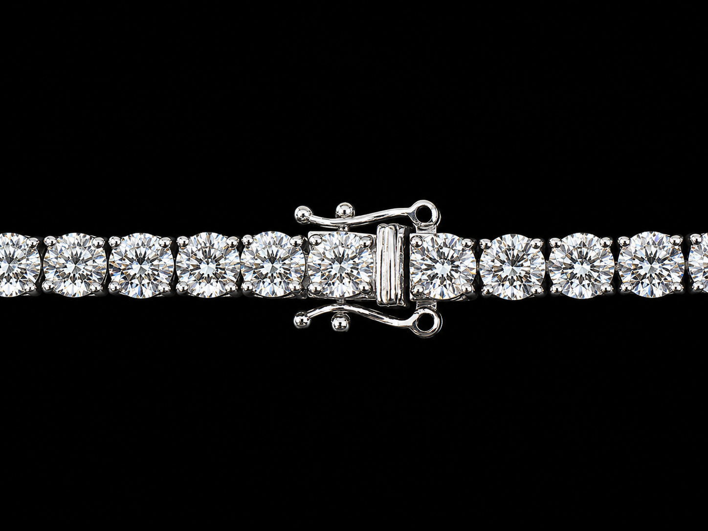14K White Gold Classic Lab-Grown Diamond Tennis Bracelet –4.4mm- 14.33 CTW Angelica Jewellers