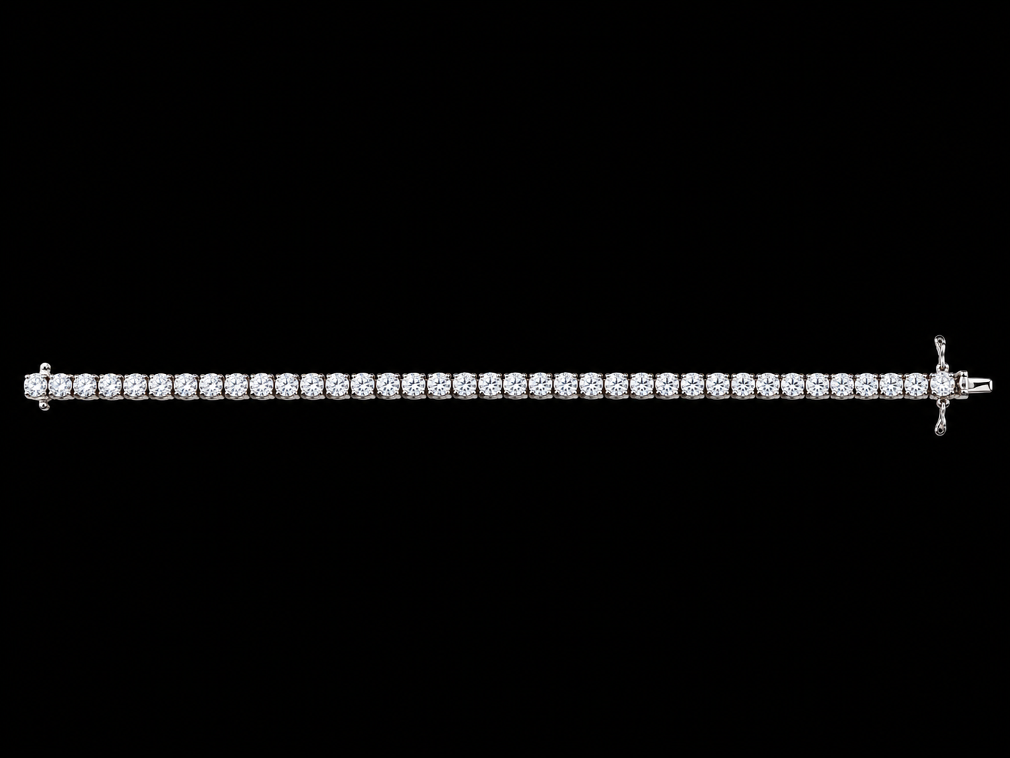 14K White Gold Classic Lab-Grown Diamond Tennis Bracelet –4.4mm- 14.33 CTW Angelica Jewellers
