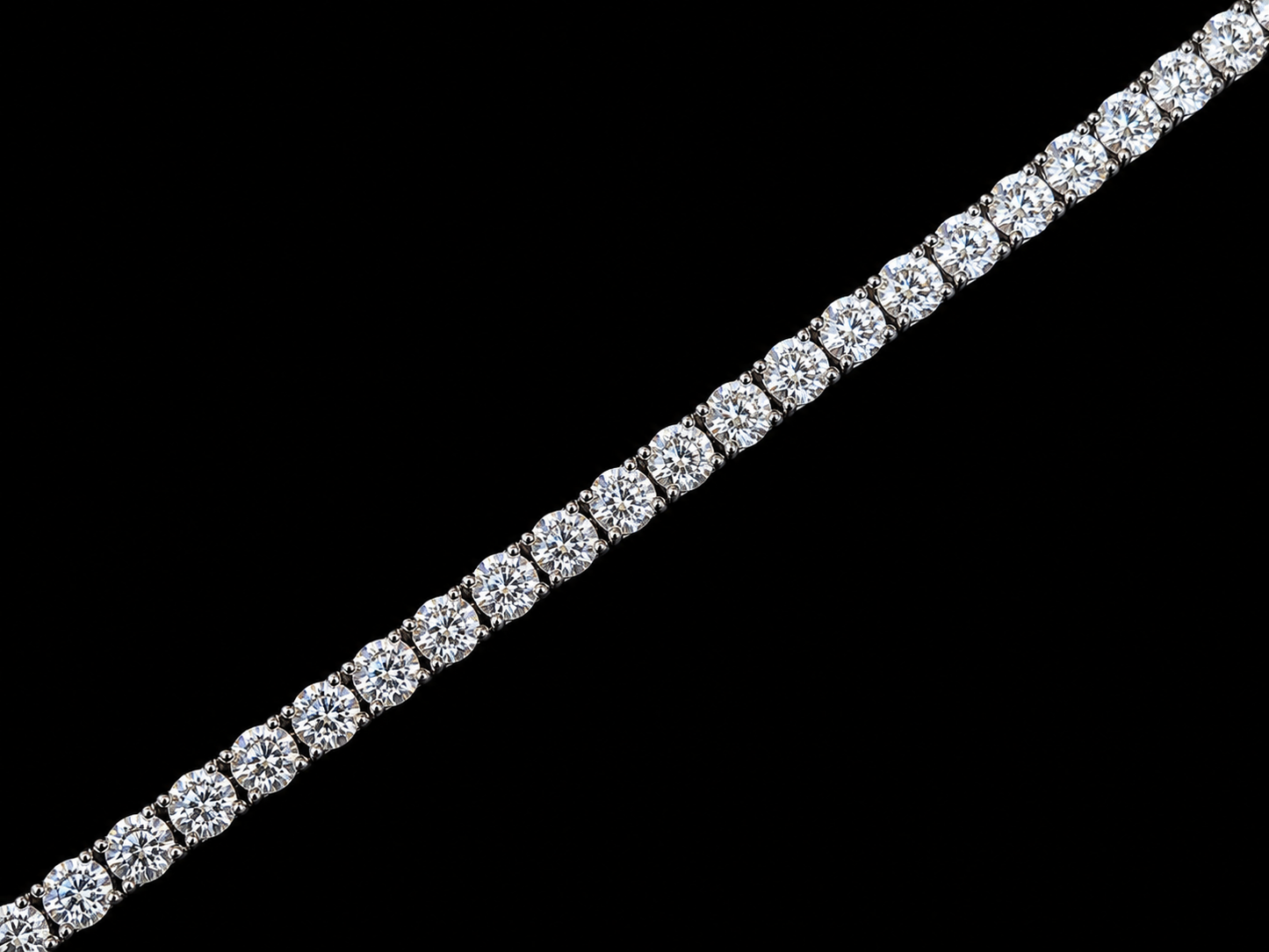 14K White Gold Classic Lab-Grown Diamond Tennis Bracelet –4.4mm- 14.33 CTW Angelica Jewellers