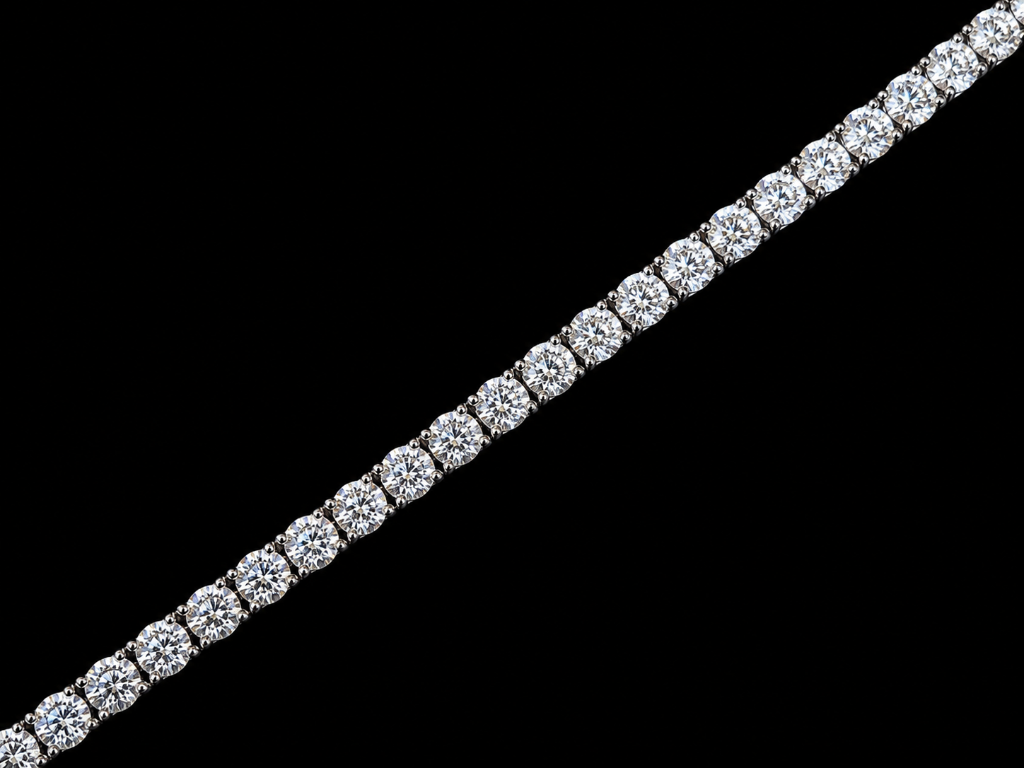 14K White Gold Classic Lab-Grown Diamond Tennis Bracelet –4.4mm- 14.33 CTW Angelica Jewellers