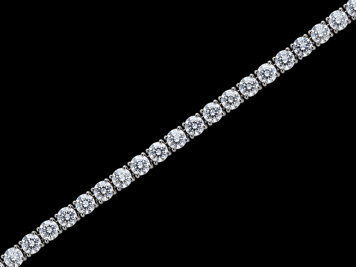 14K White Gold Classic Lab-Grown Diamond Tennis Bracelet – 3mm-5.45 CTW Angelica Jewellers X Waves