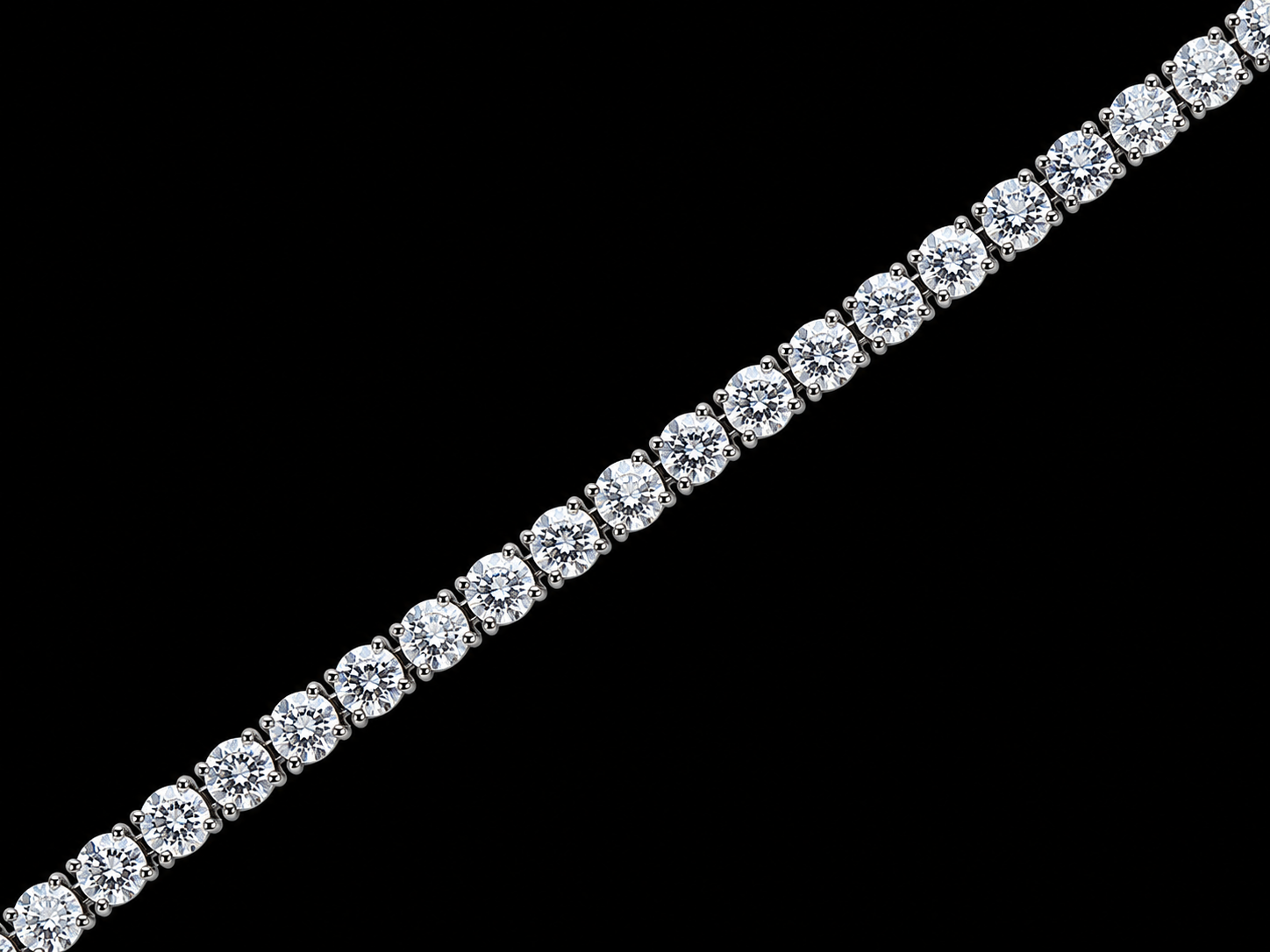 14K White Gold Classic Lab-Grown Diamond Tennis Bracelet – 3mm-5.45 CTW Angelica Jewellers X Waves