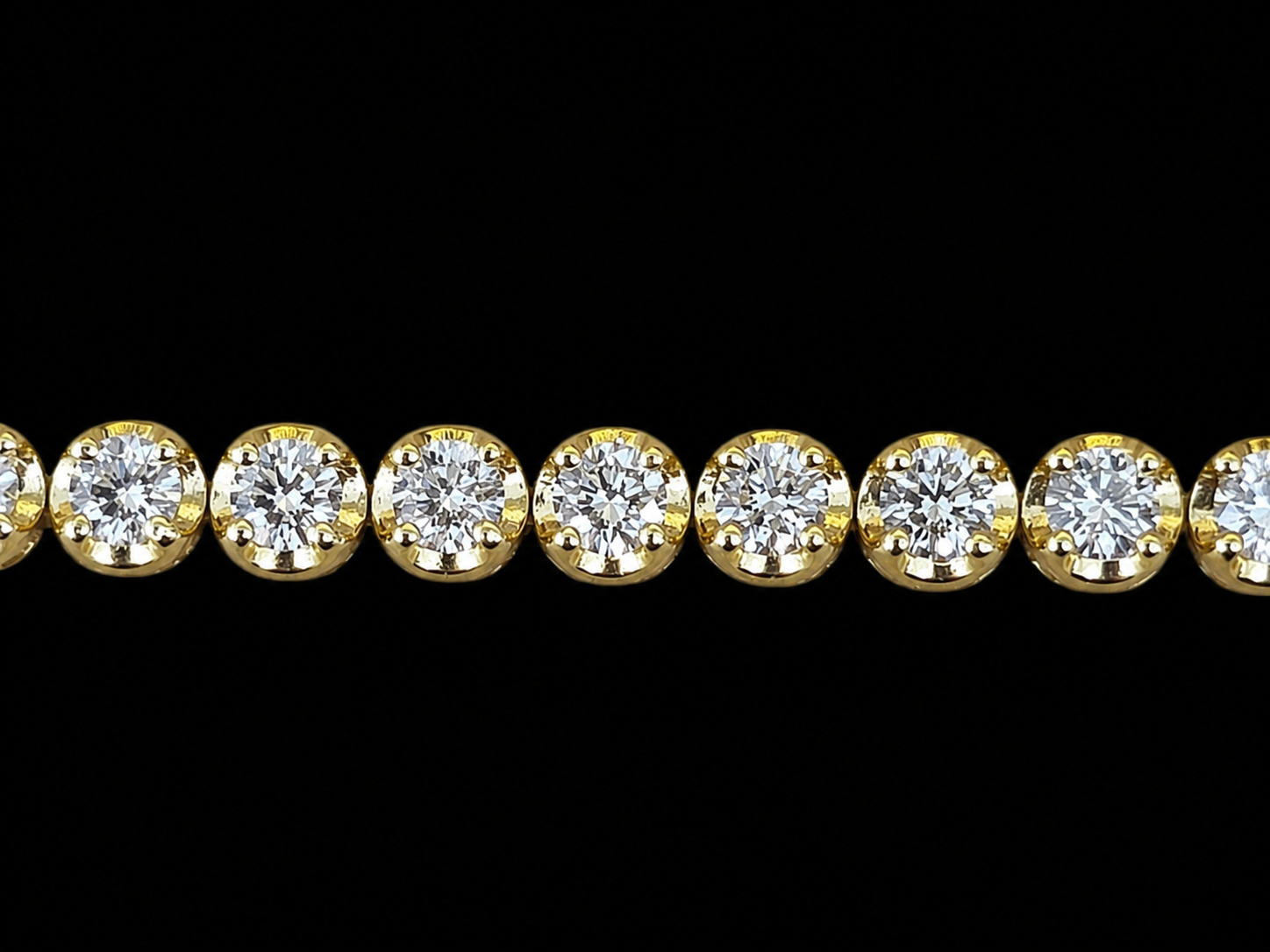 14K YELLOW GOLD 3.80MM VVS F+ DIAMOND TENNIS BRACELET Angelica Jewellers