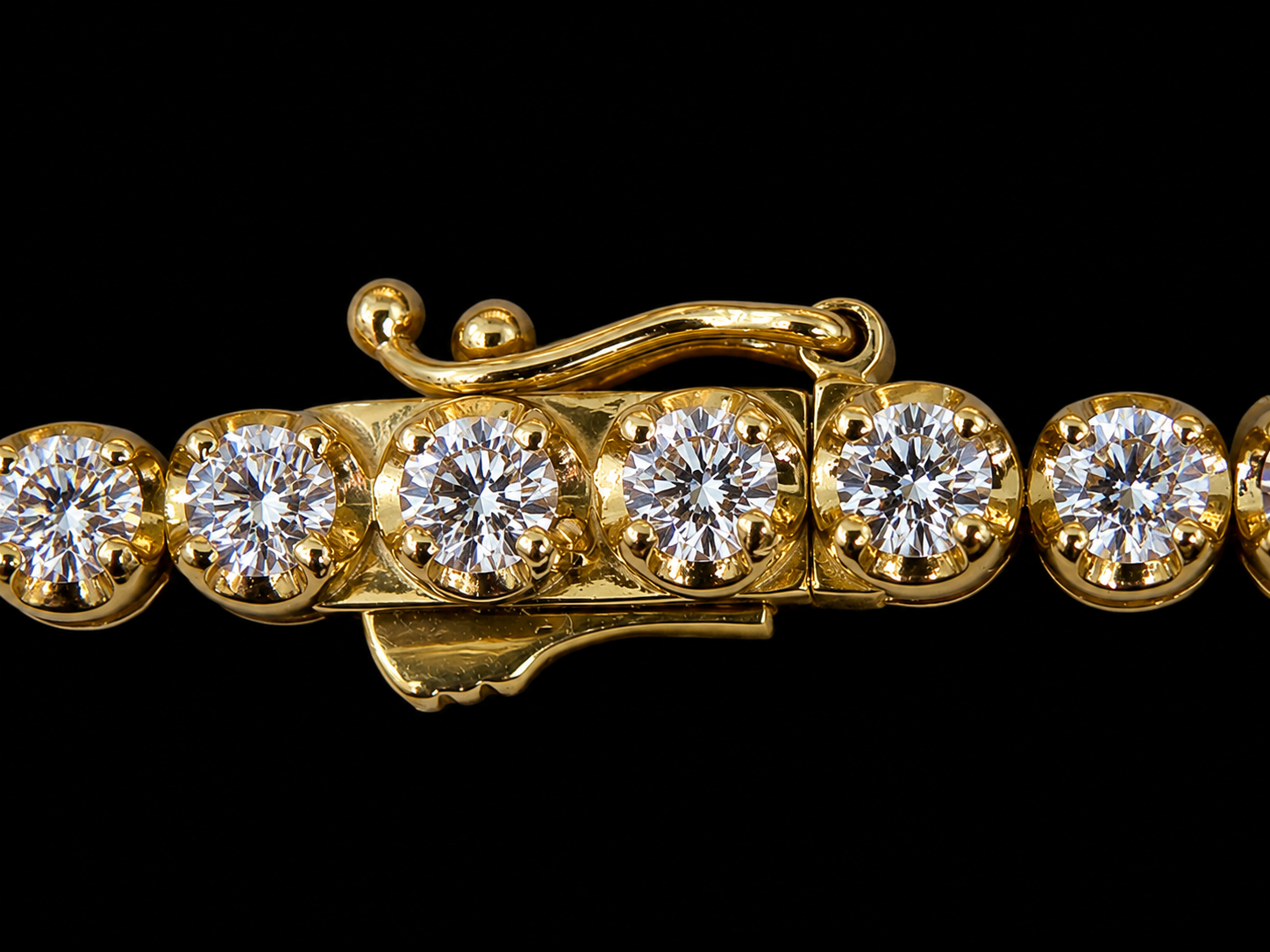 14K YELLOW GOLD 3.80MM VVS F+ DIAMOND TENNIS BRACELET Angelica Jewellers