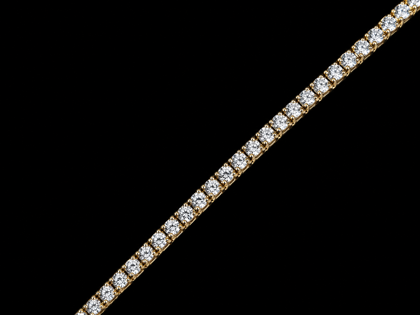 14K Yellow Gold 3.24 CT Natural Diamond Crown-Setting Tennis Bracelet 3.85MM (Copy) Angelica Jewellers