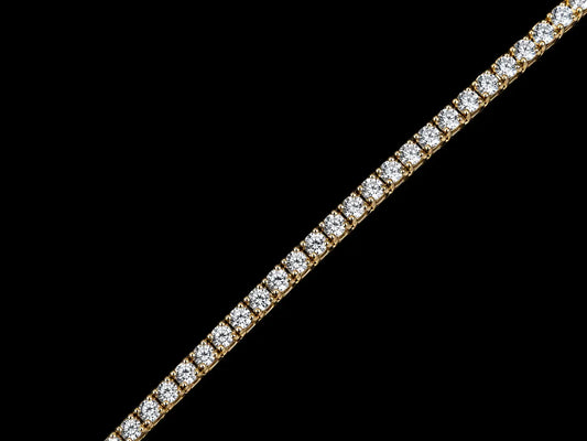 18K Yellow Gold 3.17 CT Natural Diamond Classic Tennis Bracelet Angelica Jewellers