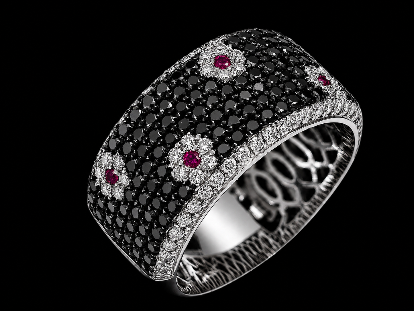 18K White Gold Chocolate Diamond & Orange Sapphire Infinity Ring – 1.35 CT (Copy) Angelica Jewellers