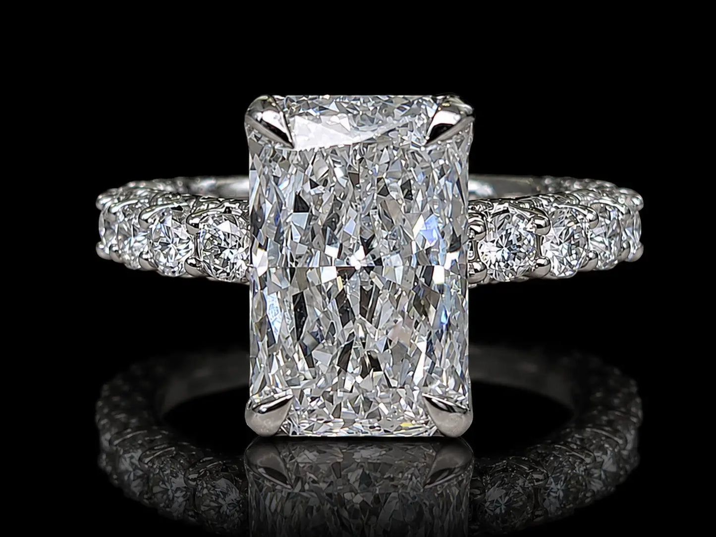 4.01 CT Elongated Radiant Lab Diamond Engagement Ring | E VVS2 IGI