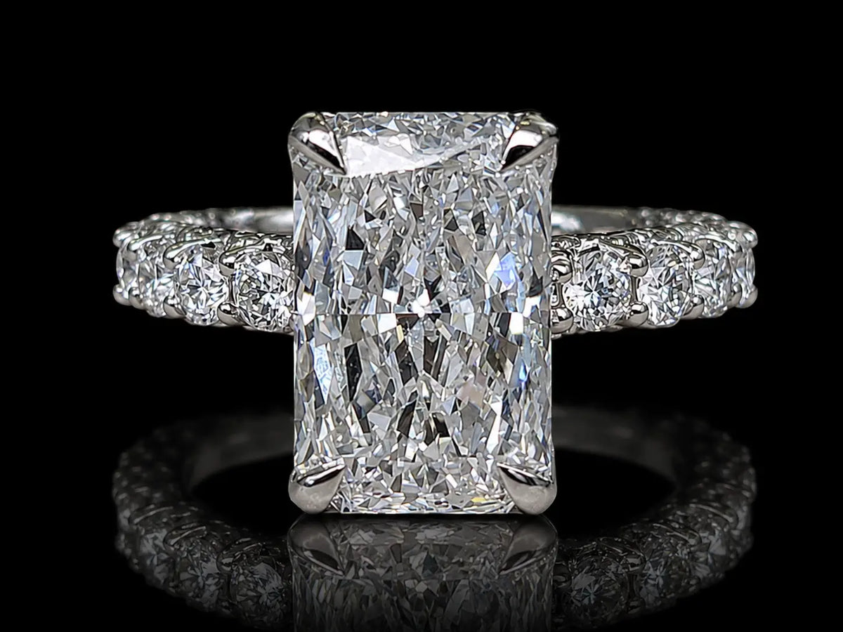 4.01 CT Elongated Radiant Lab Diamond Engagement Ring | E VVS2 IGI Angelica Jewellers