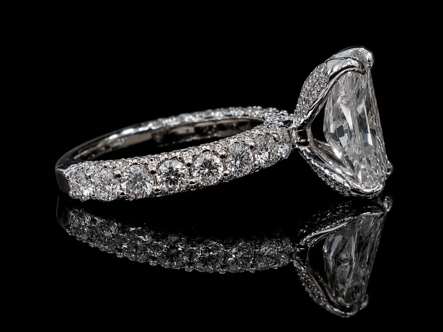 4.01 CT Elongated Radiant Lab Diamond Engagement Ring | E VVS2 IGI