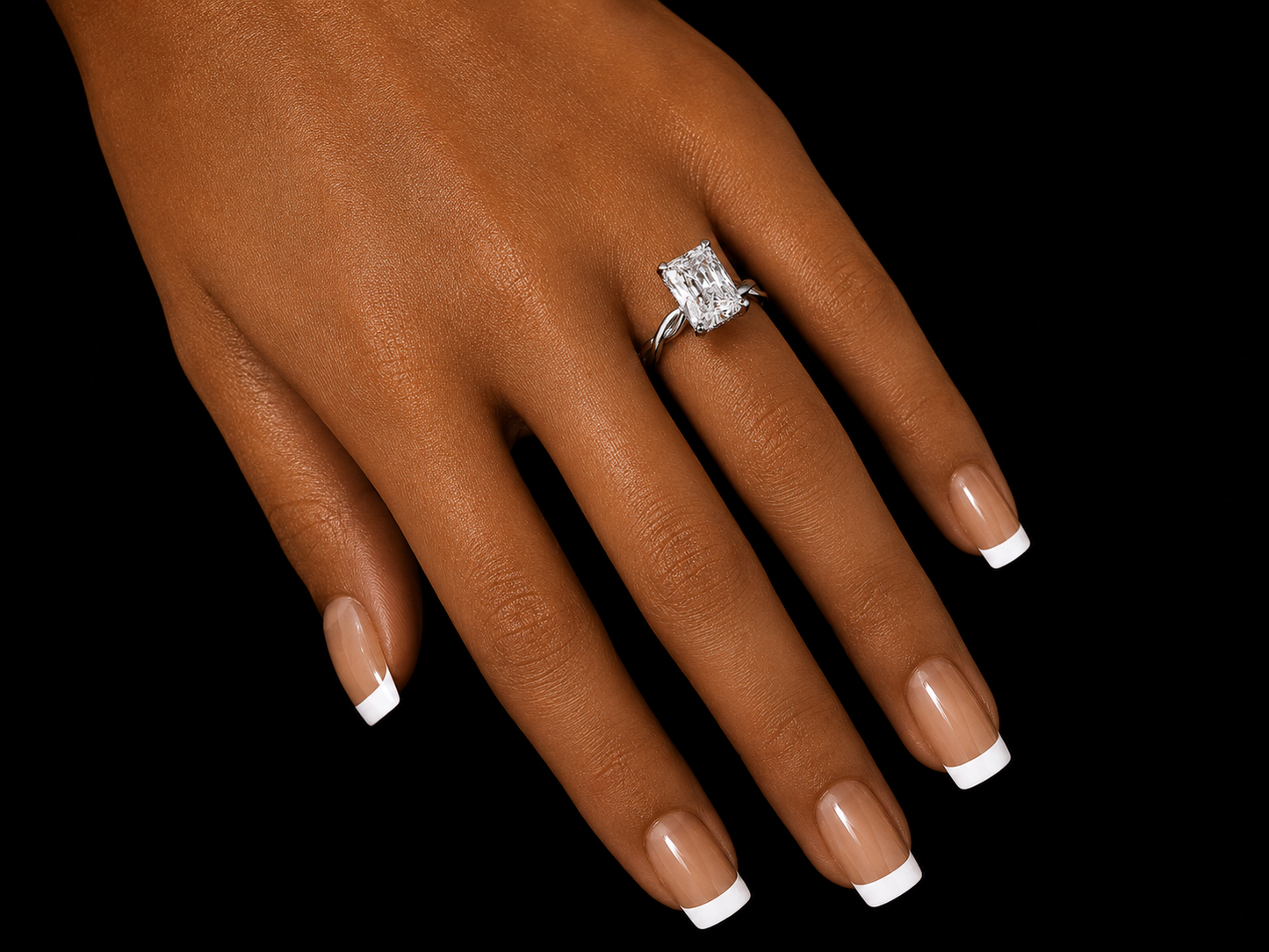 14K White Gold Twisted Engagement Ring | 2.06 CT IGI Certified E VS2 Lab-Grown Radiant Diamond Angelica Jewellers
