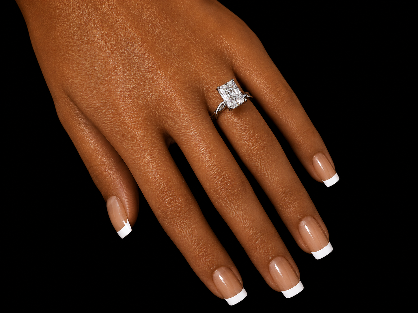 14K White Gold Twisted Engagement Ring | 2.06 CT IGI Certified E VS2 Lab-Grown Radiant Diamond Angelica Jewellers