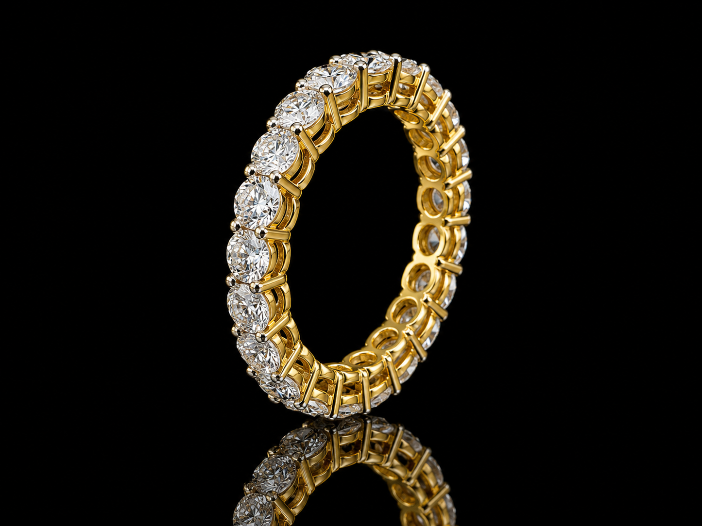 14K Yellow Gold Classic Eternity Band | 2.00 CTW Lab-Grown Diamond Ring | 2.8 mm Angelica Jewellers