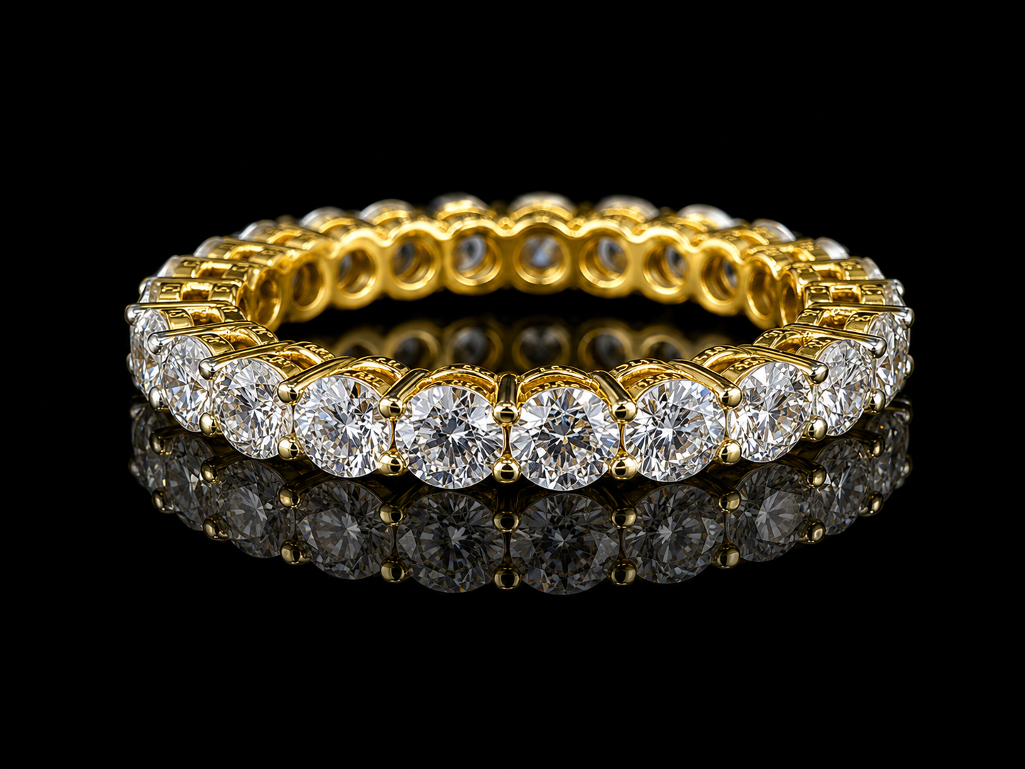 14K Yellow Gold Classic Eternity Band | 2.00 CTW Lab-Grown Diamond Ring | 2.8 mm Angelica Jewellers