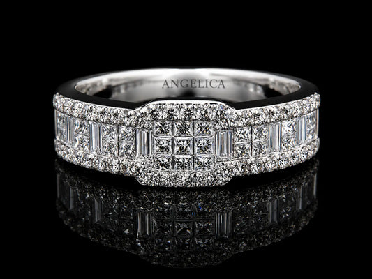 18K White Gold Diamond Band Ring Angelica Jewellers