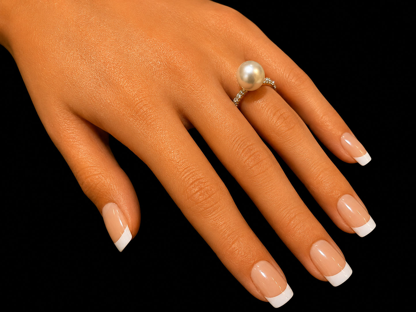 18K Yellow Gold South Sea Pearl &amp; Diamond Ring – 9.5–10mm White Pearl | 0.30 CT Natural Diamonds