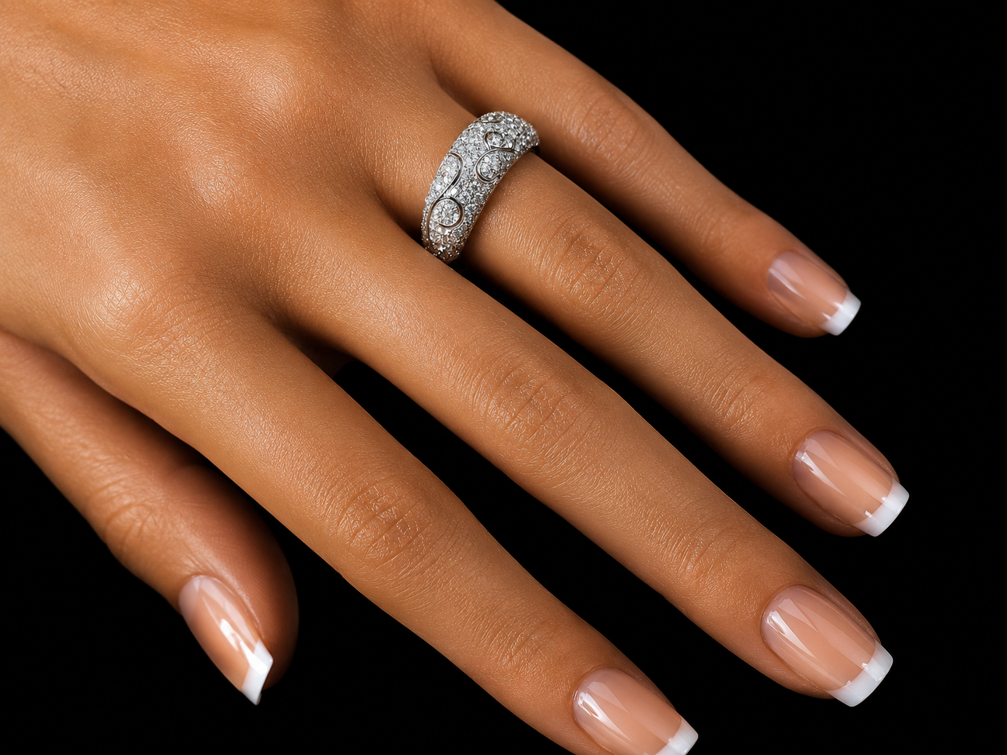 18K White Gold Chocolate Diamond & Orange Sapphire Infinity Ring – 1.35 CT (Copy) Angelica Jewellers