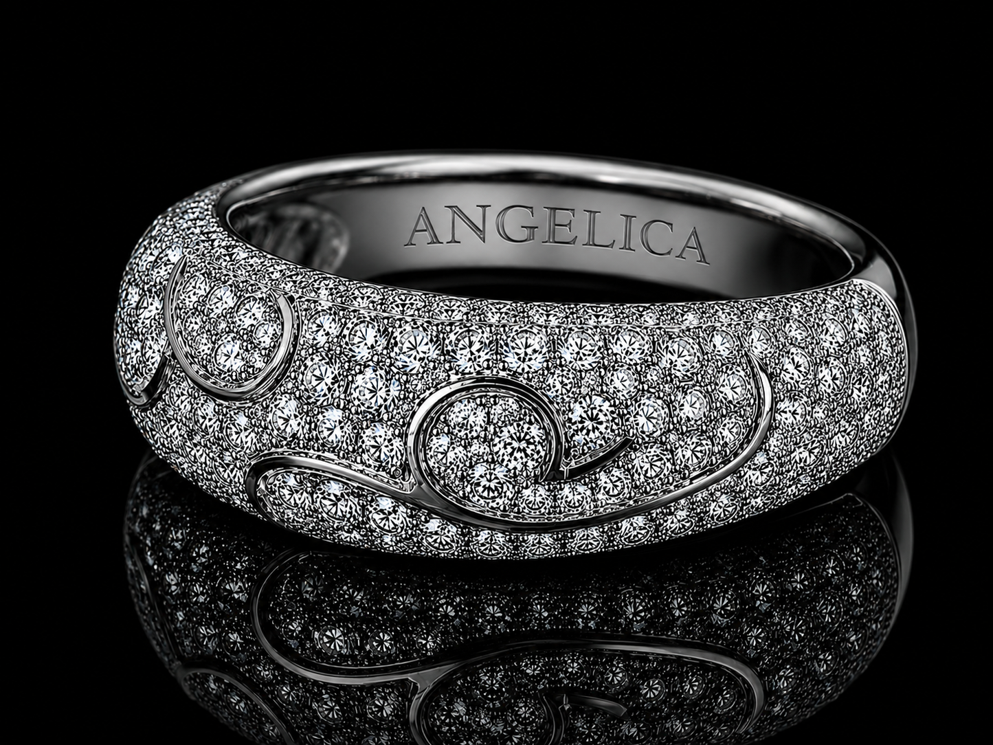 18K White Gold Chocolate Diamond & Orange Sapphire Infinity Ring – 1.35 CT (Copy) Angelica Jewellers