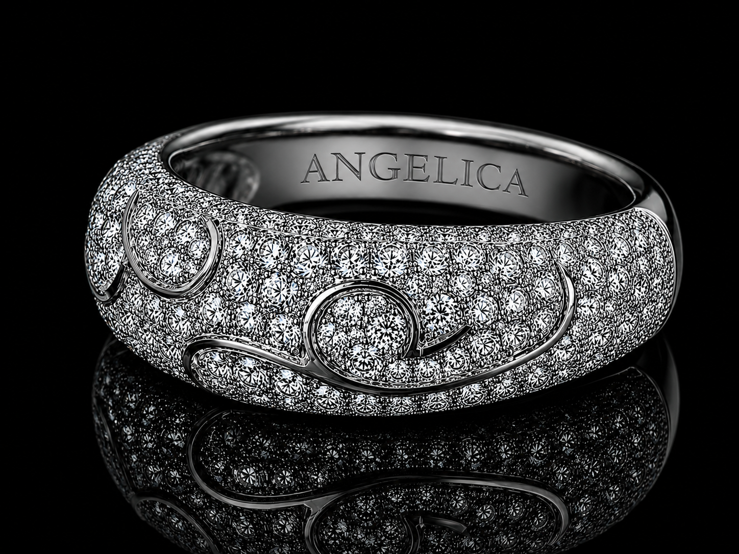 18K White Gold Chocolate Diamond & Orange Sapphire Infinity Ring – 1.35 CT (Copy) Angelica Jewellers