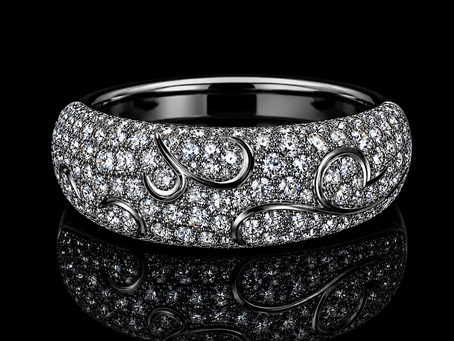 18K White Gold Chocolate Diamond & Orange Sapphire Infinity Ring – 1.35 CT (Copy) Angelica Jewellers