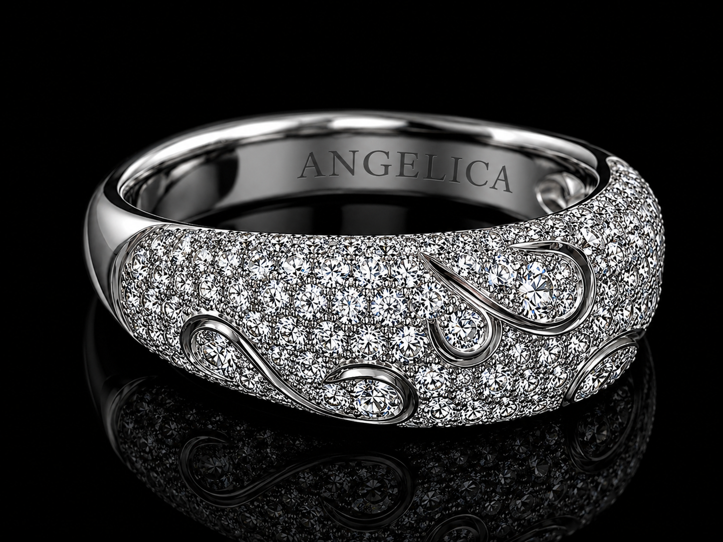 18K White Gold Chocolate Diamond & Orange Sapphire Infinity Ring – 1.35 CT (Copy) Angelica Jewellers