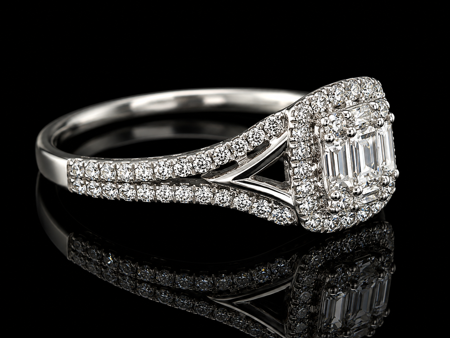 14K White Gold Diamond Bridal Set – 0.70 CTW Natural Diamonds Angelica Jewellers