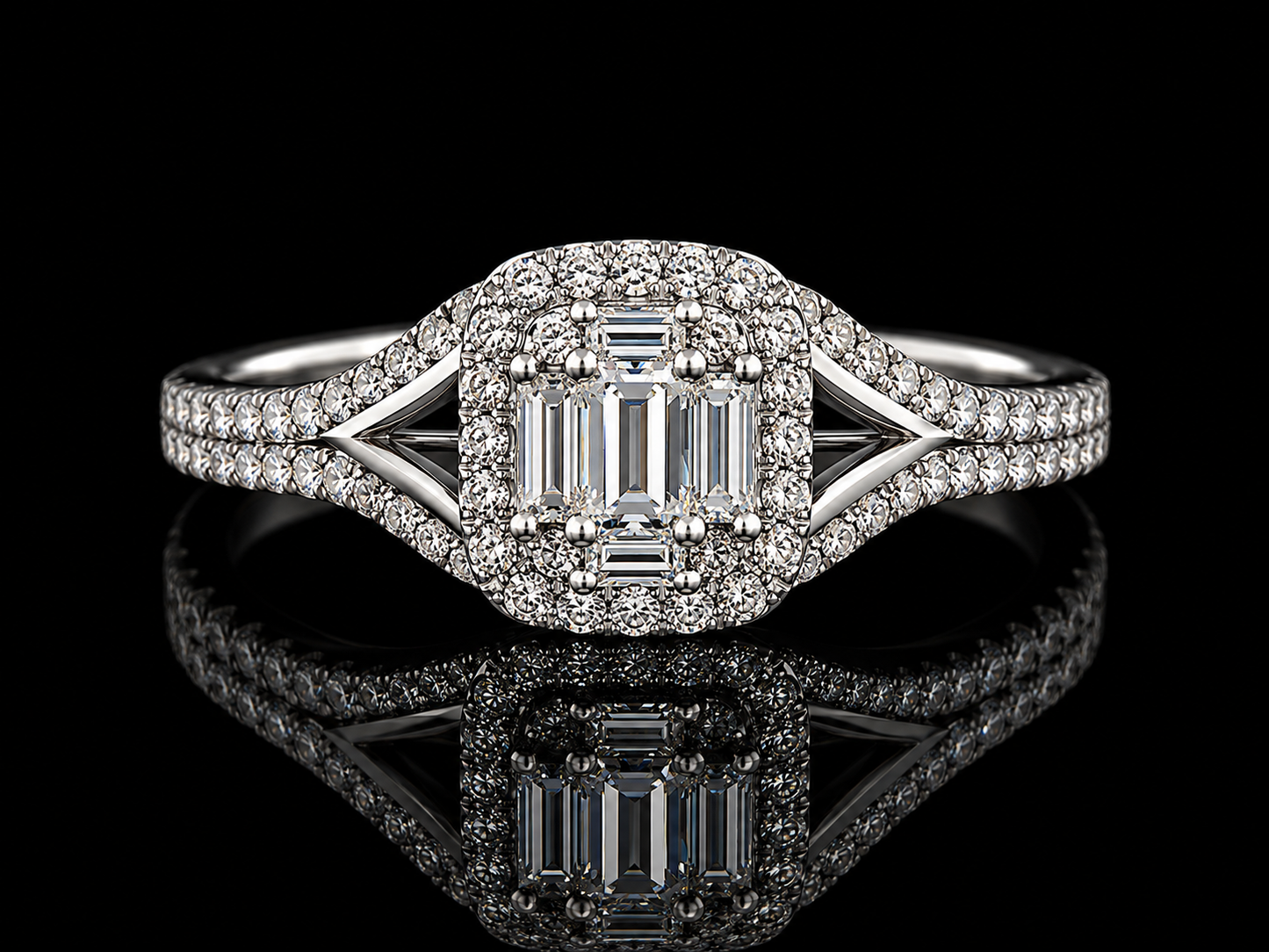 14K White Gold Diamond Bridal Set – 0.70 CTW Natural Diamonds Angelica Jewellers