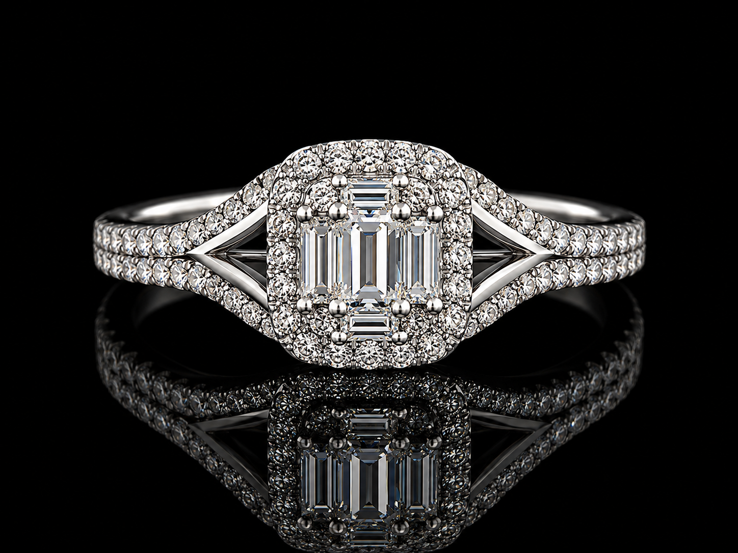 14K White Gold Diamond Bridal Set – 0.70 CTW Natural Diamonds Angelica Jewellers