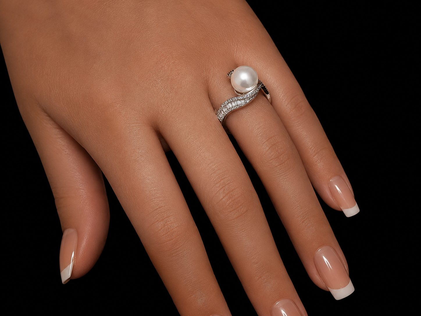 18K Yellow Gold South Sea Pearl &amp; Diamond Ring – 9.5–10mm White Pearl | 0.30 CT Natural Diamonds (Copy) Angelica Jewellers