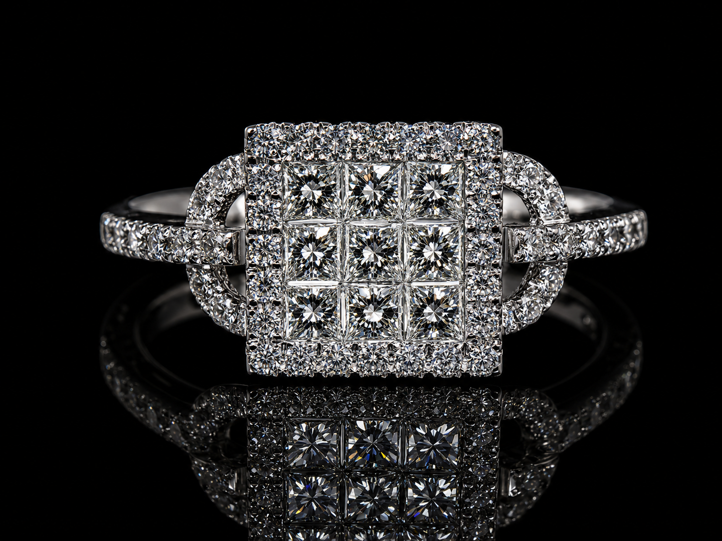 18K White Gold 9mm AA Pearl &amp; Diamond Bypass Ring – 0.60 CT Natural Diamonds (Copy) Angelica Jewellers