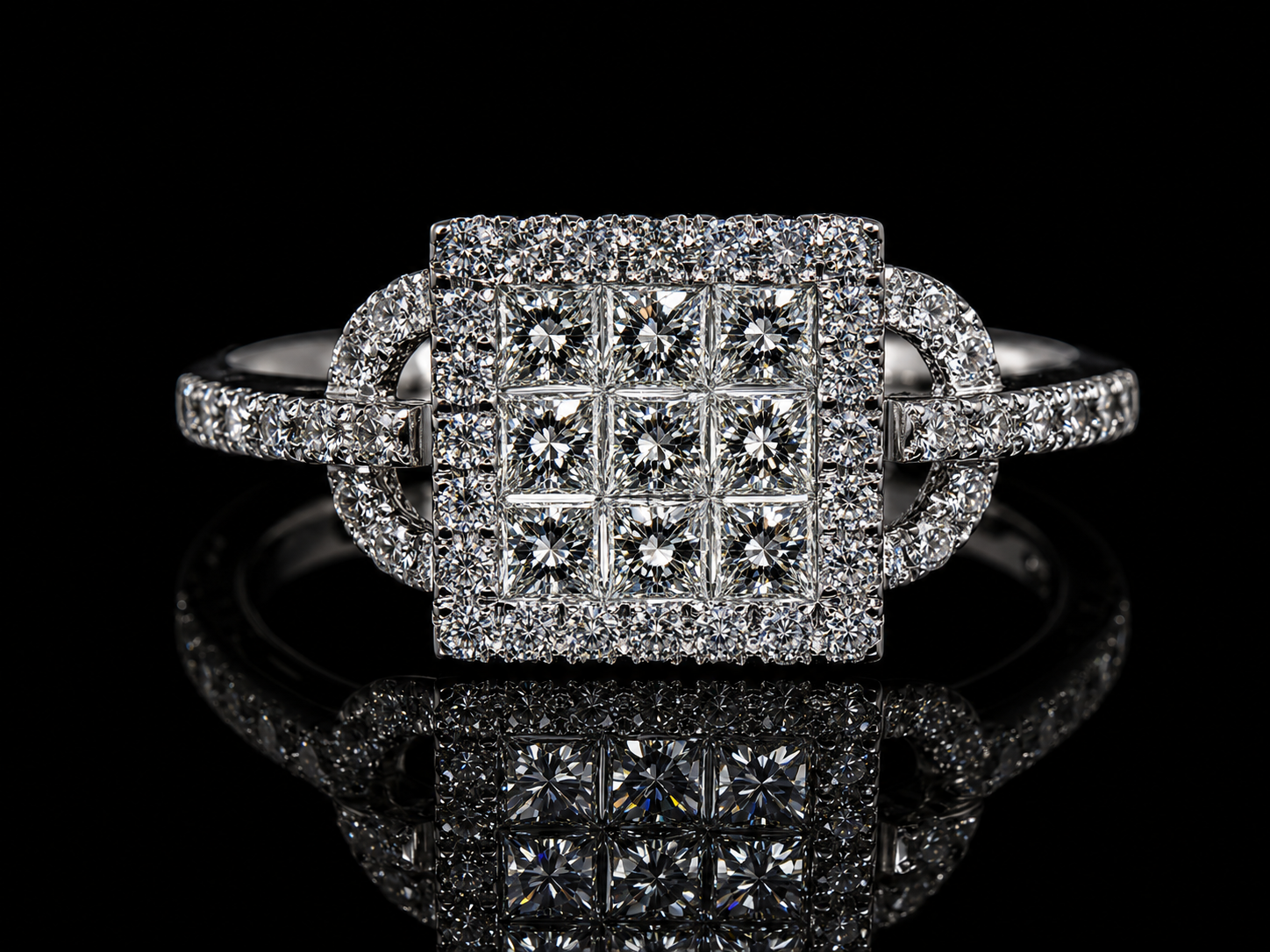 18K White Gold 9mm AA Pearl &amp; Diamond Bypass Ring – 0.60 CT Natural Diamonds (Copy) Angelica Jewellers