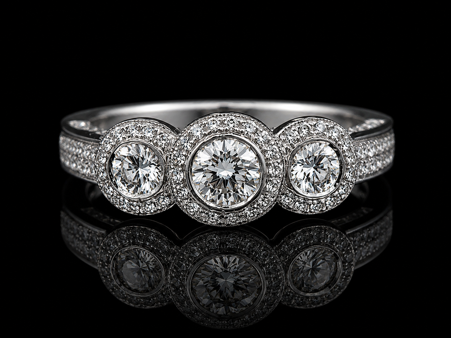 14K White Gold Diamond Halo Engagement Ring Set – 1.05 CTW Natural Diamonds (Copy) Angelica Jewellers