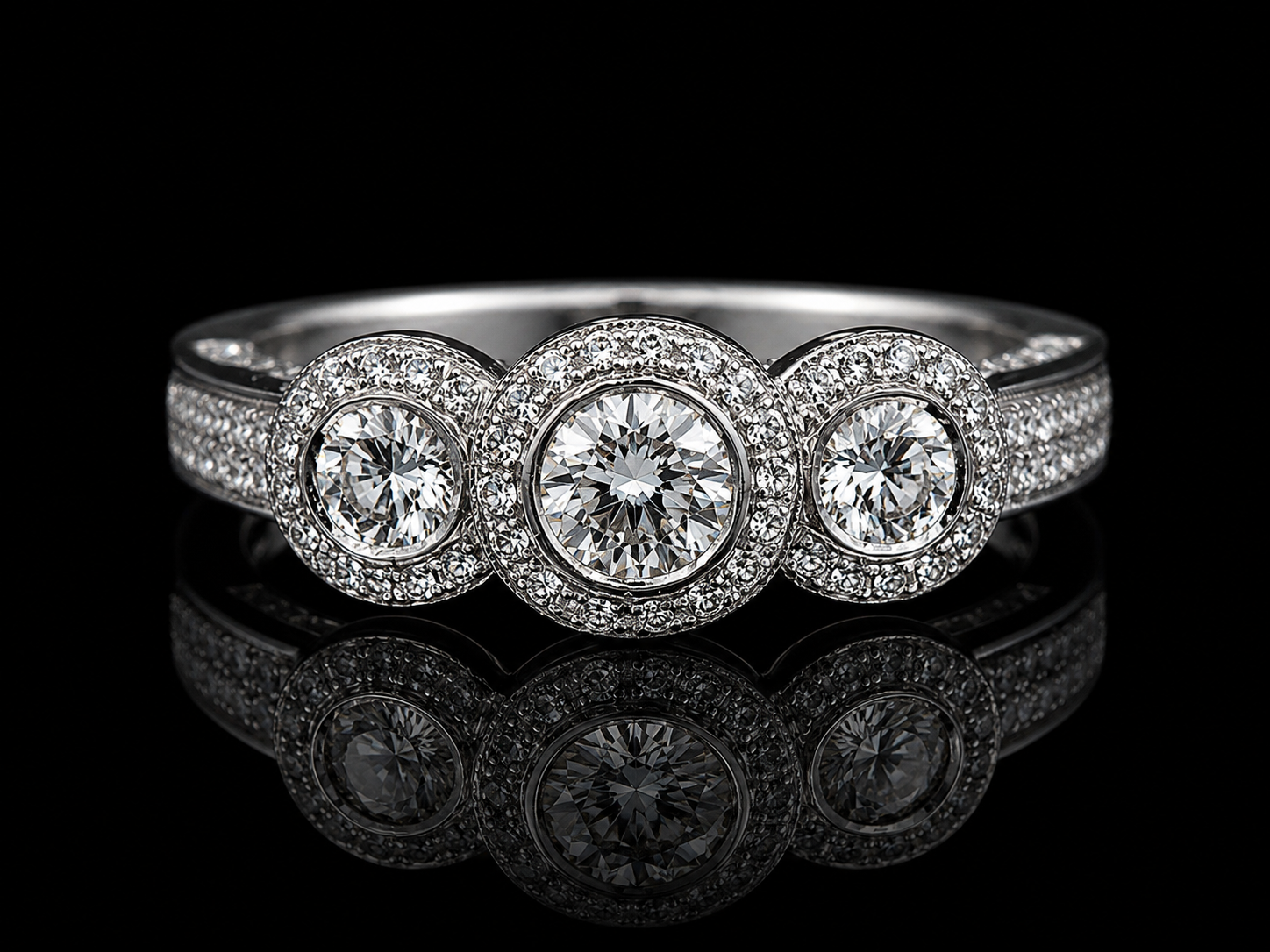 14K White Gold Diamond Halo Engagement Ring Set – 1.05 CTW Natural Diamonds (Copy) Angelica Jewellers
